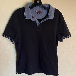Michael Kors Black Polo Shirt with Gray Accents